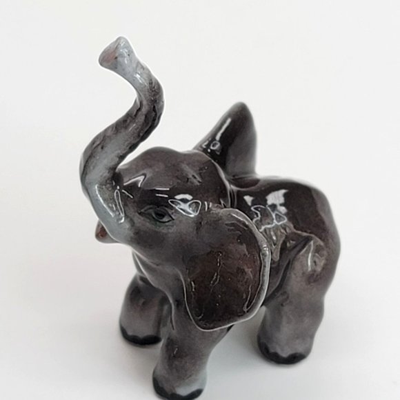 Elephant Figurine Family of 3 Made in Japan Grey Fine Bone China Vintage PR303 - Picture 10 of 10